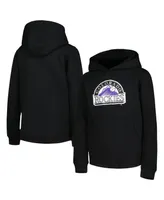 Big Boys and Girls Black Colorado Rockies Team Primary Logo Pullover Hoodie