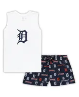 Women's Concepts Sport White, Navy Detroit Tigers Plus Tank Top and Shorts Sleep Set