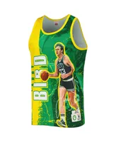 Men's Mitchell & Ness Larry Bird Kelly Green Boston Celtics 1985-86 Hardwood Classics Player Burst Tank Top