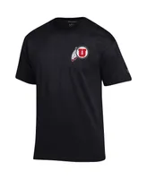 Men's Champion Black Utah Utes Stack 2-Hit T-shirt