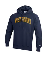 Men's Champion Navy West Virginia Mountaineers Team Arch Reverse Weave Pullover Hoodie