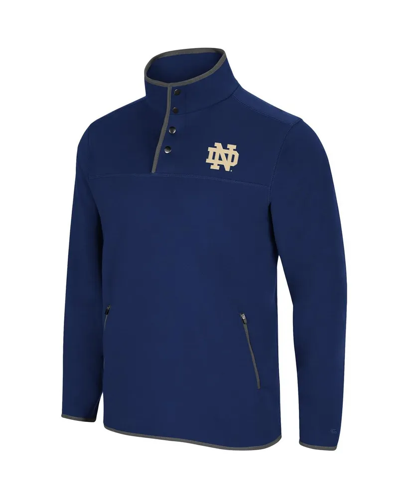 Men's Colosseum Navy Notre Dame Fighting Irish Rebound Snap Pullover Jacket