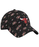 Women's New Era Black Chicago Bulls Bloom Print 9TWENTY Adjustable Hat