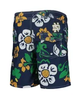 Big Boys and Girls Wes & Willy Navy Notre Dame Fighting Irish Floral Volley Swim Trunks