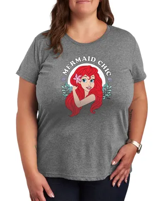 Hybrid Apparel Trendy Plus Little Mermaid Graphic T-shirt