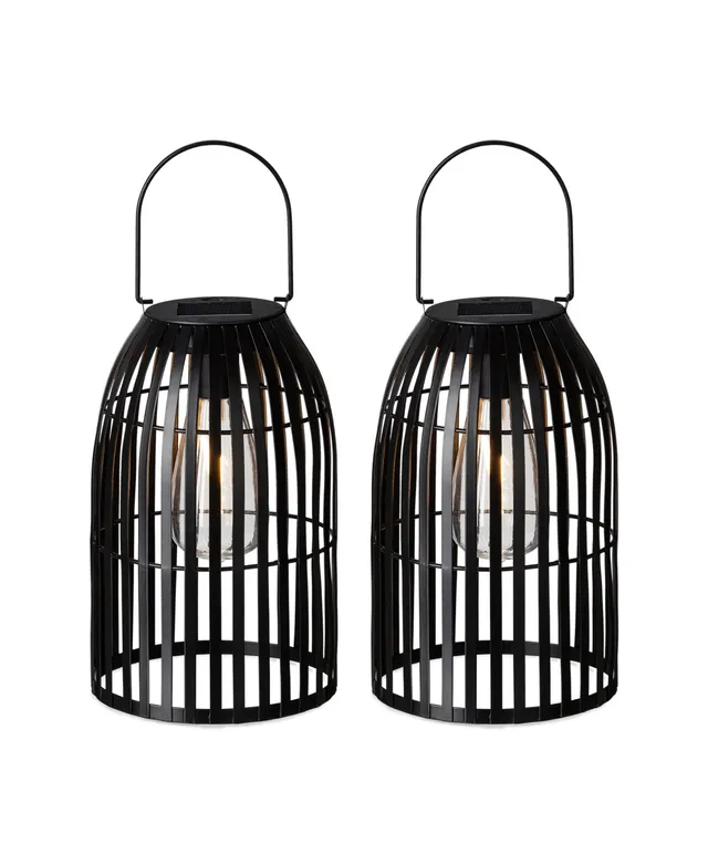 Glitzhome 8.75H Metal Cutout Solar Powered Outdoor Hanging Lantern