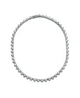 Rachel Glauber White Gold Plated with Cubic Zirconia Tennis Chain Necklace