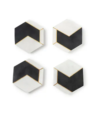 Dakota White Marble Coasters, Set of 4