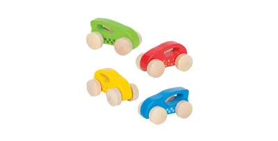Hape Little Autos - Set of 4 Wooden Toy Cars - Assorted pre