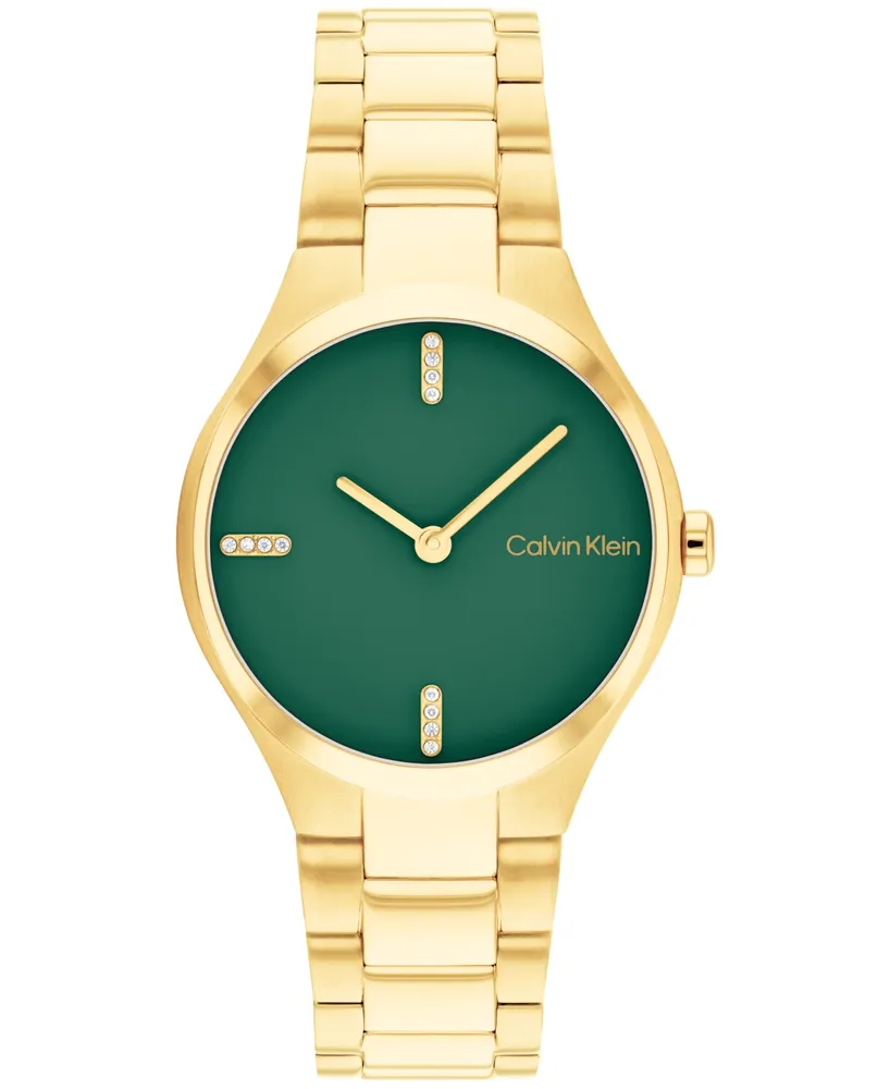 Calvin Klein Women's 2H Quartz Gold-Tone Stainless Steel Bracelet Watch 30mm