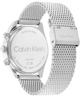 Calvin Klein Men's Multifunction Silver-Tone Stainless Steel Mesh Bracelet Watch 44mm