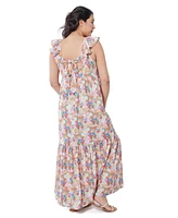 Ingrid + Isabel Maternity Ruffle Sleeve Tiered Maxi Dress