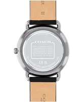 Coach Unisex Elliot Black Leather Strap Watch