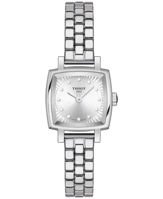 Tissot Women's Swiss Lovely Square Diamond Accent Stainless Steel Bracelet Watch 20mm