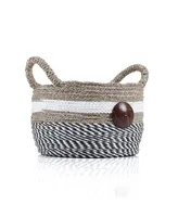Baum 3 Piece Raffia and Sea Grass Storage Set with Coco Buttons and Ear Handles