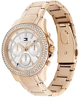 Tommy Hilfiger Women's Multifunction Carnation Gold-Tone Stainless Steel Watch 38mm