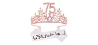 75th Birthday Sash and Tiara for Women