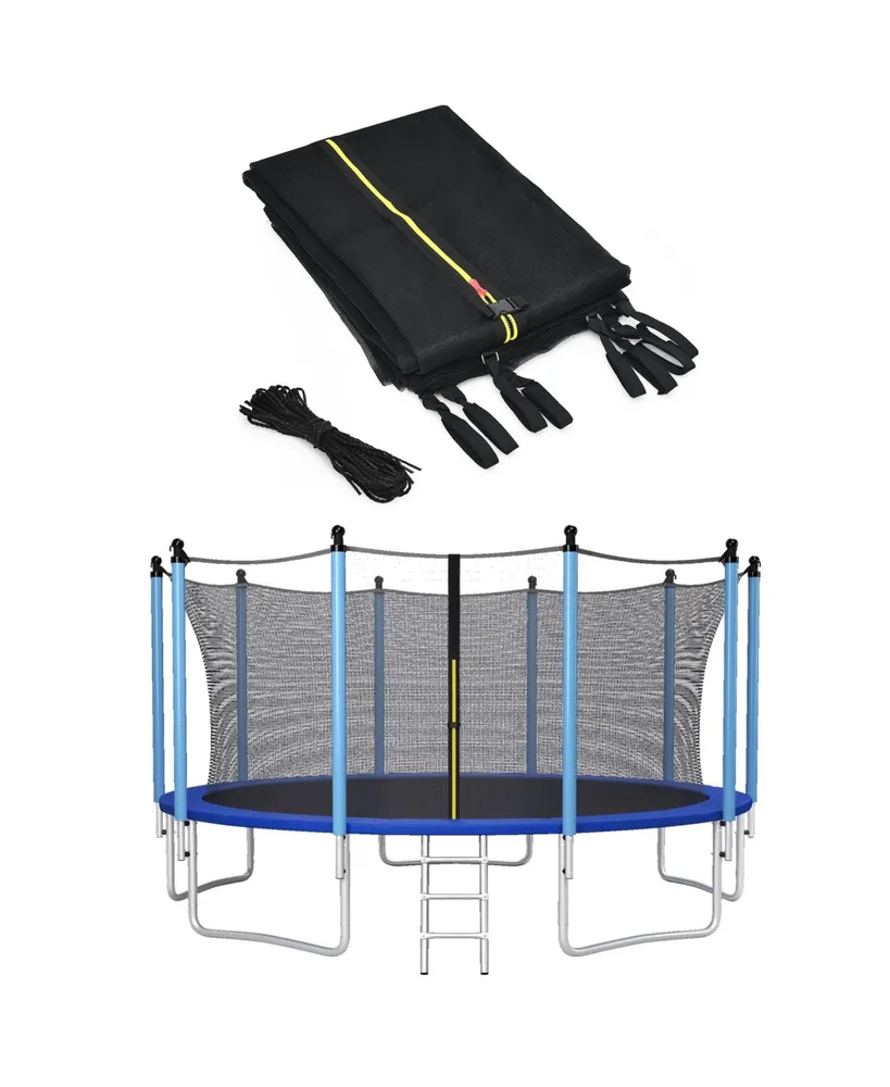 Costway 15FT Trampoline Replacement Safety Enclosure Net Weather-Resistant