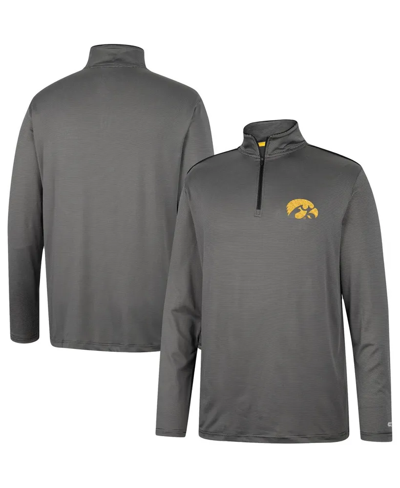 Men's Colosseum Charcoal Iowa Hawkeyes Logo Quarter-Zip Windshirt