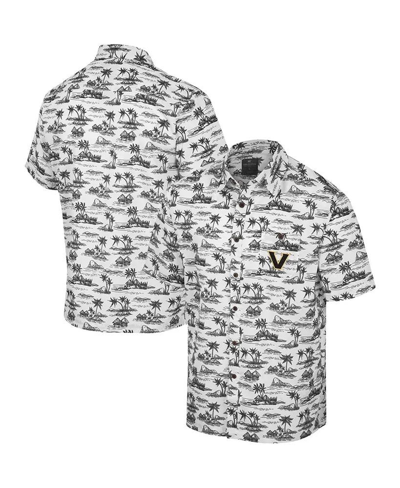 Men's Colosseum White Vanderbilt Commodores Spontaneous is Romantic Camp Button-Up Shirt