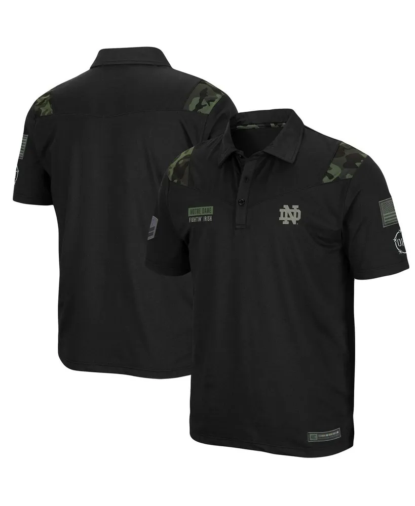 Men's Colosseum Black Notre Dame Fighting Irish Oht Military-Inspired Appreciation Sierra Polo Shirt