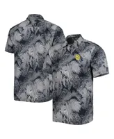 Men's Tommy Bahama Black San Diego Padres Coast Luminescent Fronds IslandZone Button-Up Camp Shirt