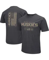 Men's Colosseum Heather Black Washington Huskies Big and Tall Oht Military-Inspired Appreciation Playbook T-shirt