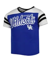 Big Girls Colosseum Royal Kentucky Wildcats Practically Perfect Striped T-shirt