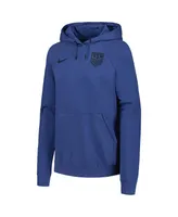 Women's Nike Blue Usmnt Essential Raglan Pullover Hoodie