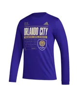 Men's adidas Purple Orlando City Sc Club Dna Long Sleeve T-shirt