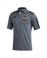 Men's adidas Gray La Galaxy 2023 On-Field Training Polo Shirt