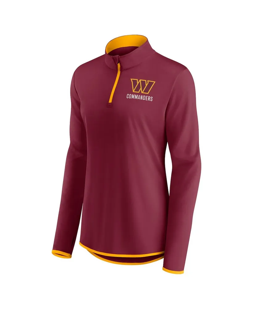 Women's Fanatics Burgundy Washington Commanders Worth the Drive Quarter-Zip Top