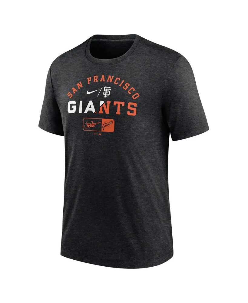 Men's Nike Heather Black San Francisco Giants Rewind Review Slash Tri-Blend T-shirt