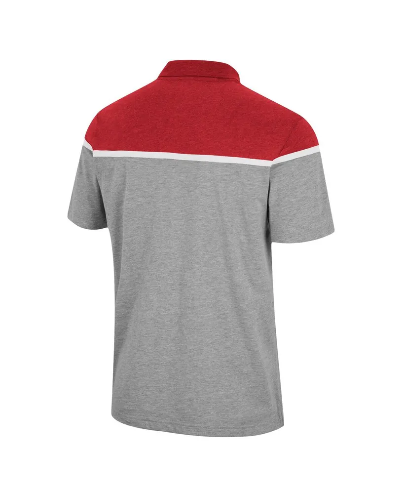 Men's Colosseum Heather Gray Alabama Crimson Tide Chamberlain Polo Shirt