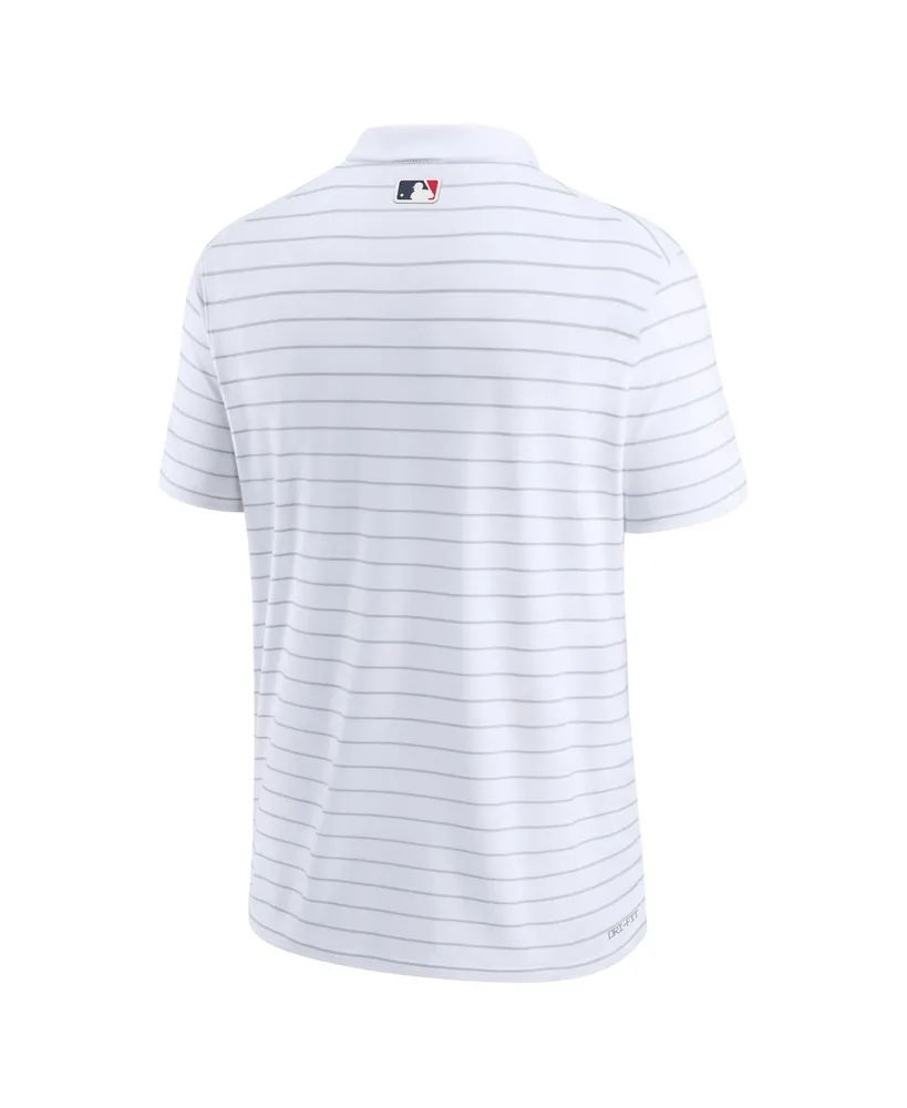 Men's Nike White Boston Red Sox Authentic Collection Victory Striped Performance Polo Shirt