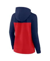 Women's Fanatics Navy, Red New England Patriots Take The Field Color Block Full-Zip Hoodie