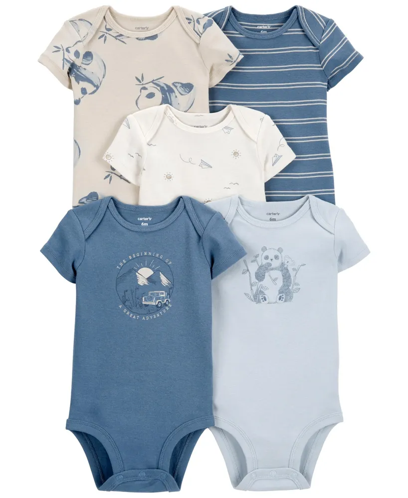 Carter's Baby Boys Short Sleeve Bodysuits, Pack of 5