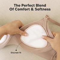 KeaBabies Maternity 14pk Organic Nursing Pads, Reusable Nipple Pads for Breastfeeding, Washable Breast + Wash Bag