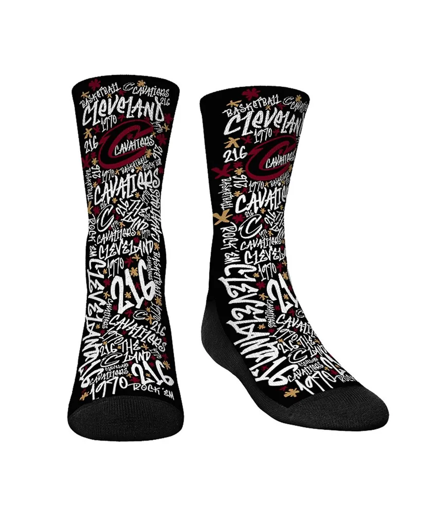 Youth Boys and Girls Rock 'Em Socks Cleveland Cavaliers Graffiti Crew Socks