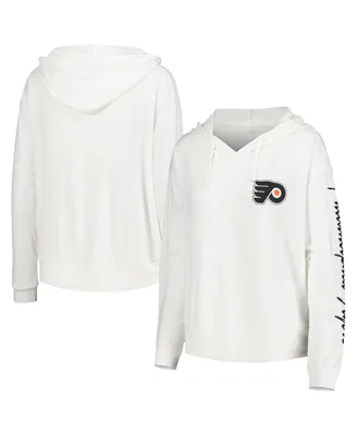 Women's Concepts Sport White Philadelphia Flyers Accord Hacci Long Sleeve Hoodie T-shirt