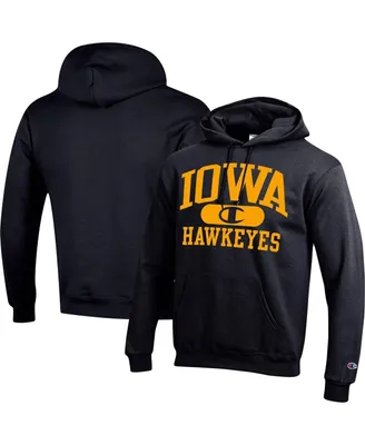 Men's Champion Black Iowa Hawkeyes Arch Pill Pullover Hoodie