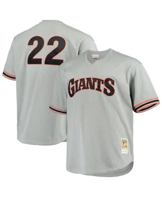 Men's Mitchell & Ness Will Clark Gray San Francisco Giants Big and Tall Cooperstown Collection Mesh Batting Practice Jersey