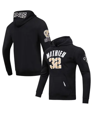 Men's Pro Standard Tyrann Mathieu Black New Orleans Saints Player Name and Number Pullover Hoodie