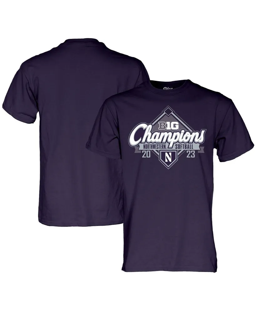 Men's Blue 84 Purple Northwestern Wildcats 2023 Big Ten Softball Regular Season Champions T-shirt