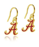 Women's Dayna Designs Alabama Crimson Tide Gold Plated Enamel Dangle Earrings - Gold