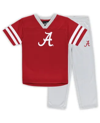 Infant Boys and Girls Crimson, Gray Alabama Crimson Tide Red Zone Jersey and Pants Set