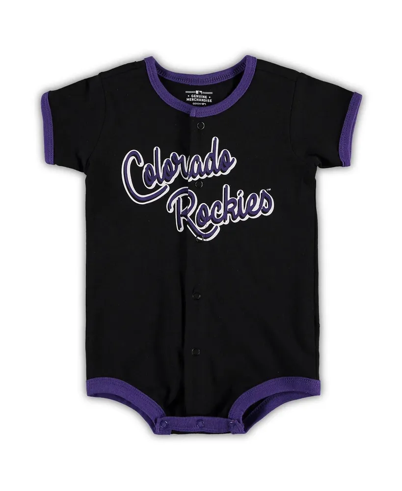 Infant Boys and Girls Black Colorado Rockies Power Hitter Romper