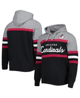 Men's Mitchell & Ness Black, Heathered Gray Arizona Cardinals Head Coach Pullover Hoodie