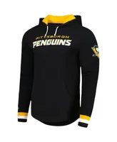 Men's Mitchell & Ness Black Pittsburgh Penguins Legendary Slub Hoodie Long Sleeve T-shirt