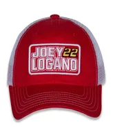 Women's Team Penske Red and White Joey Logano Name and Number Patch Adjustable Hat